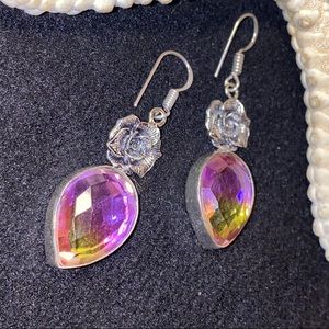 Tourmaline bi-color sparkly statement Earrings